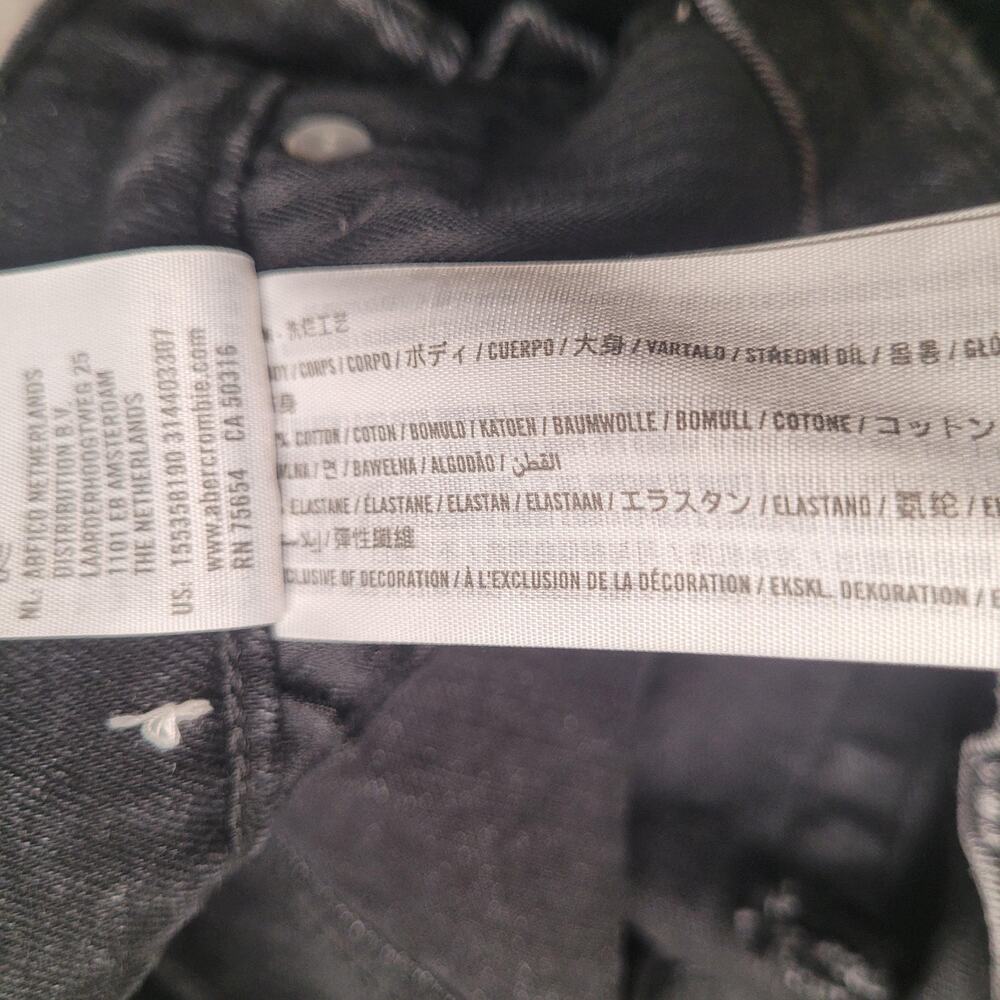 Abercrombie & Fitch Jeans 28 6S Black Denim Faded Ultra High Rise Straight Ankle - Picture 6 of 9